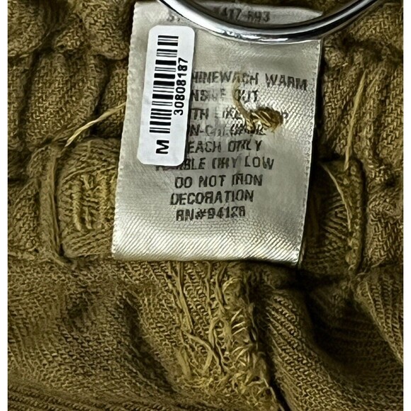 CP Shades Pants High Waist Wide Leg Capri Drawstring Brown 100% Linen Medium USA - Picture 6 of 6